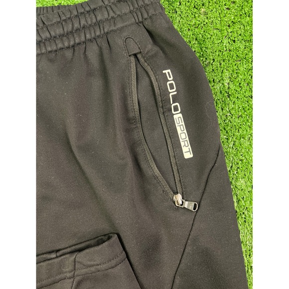 Polo Ralph Lauren Men Black Tech Fleece Performance Sweatpants Logo Graphic MD - Picture 4 of 8